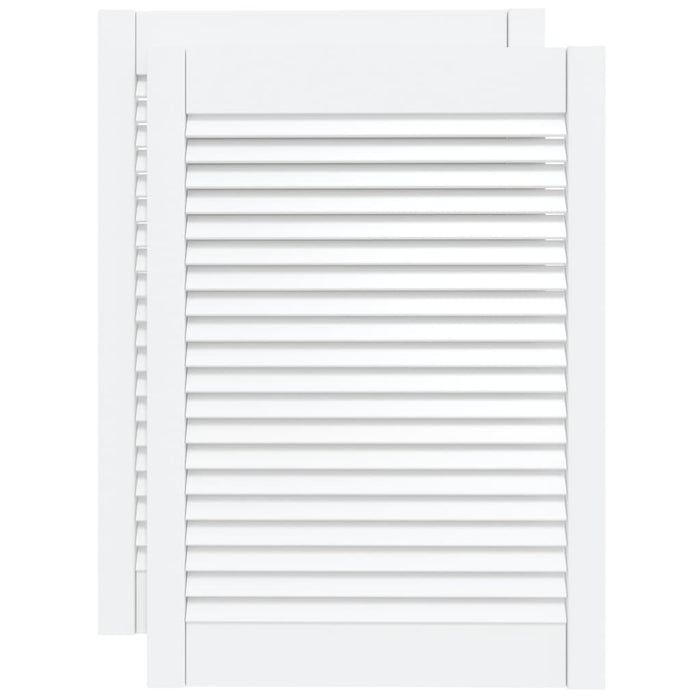 Uși dulap design lambriu 2 buc. alb 69x49,4 cm, lemn masiv pin - WALTI WALTI