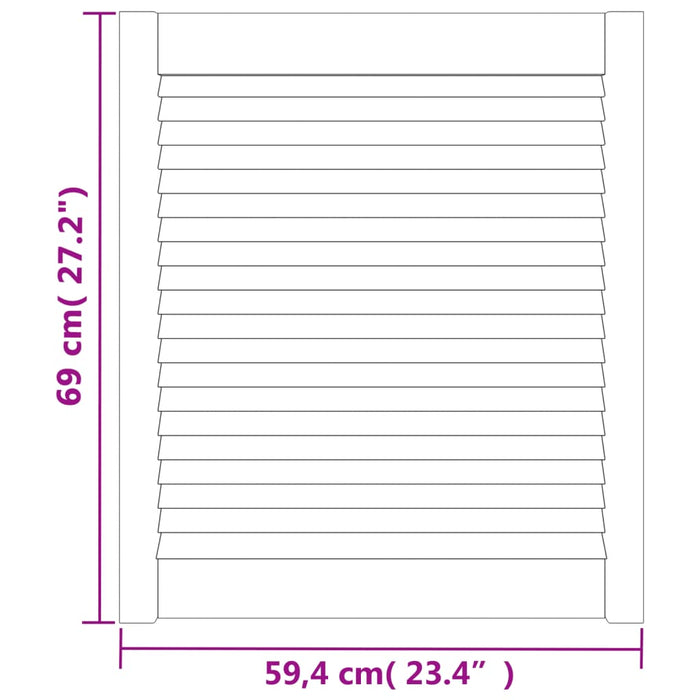 Ușă de dulap design lambriu, alb, 69x59,4 cm, lemn masiv pin - WALTI WALTI