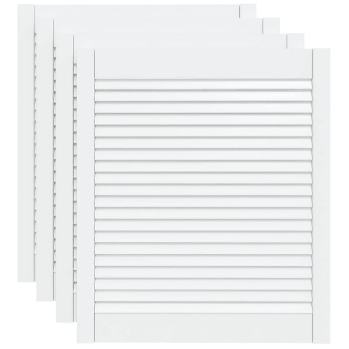 Uși dulap design lambriu 4 buc. alb 69x59,4 cm, lemn masiv pin - WALTI WALTI
