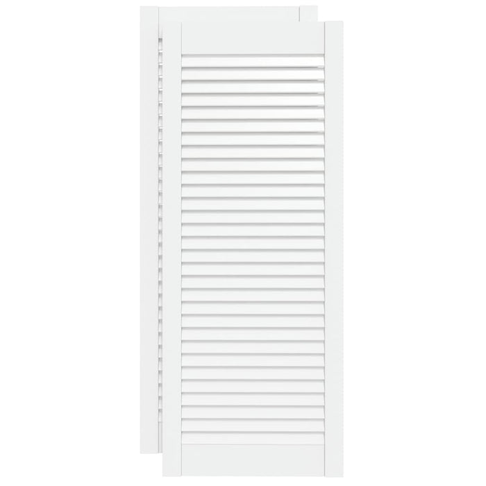 Uși dulap design lambriu 2 buc. alb 99,3x39,4 cm lemn masiv pin - WALTI WALTI