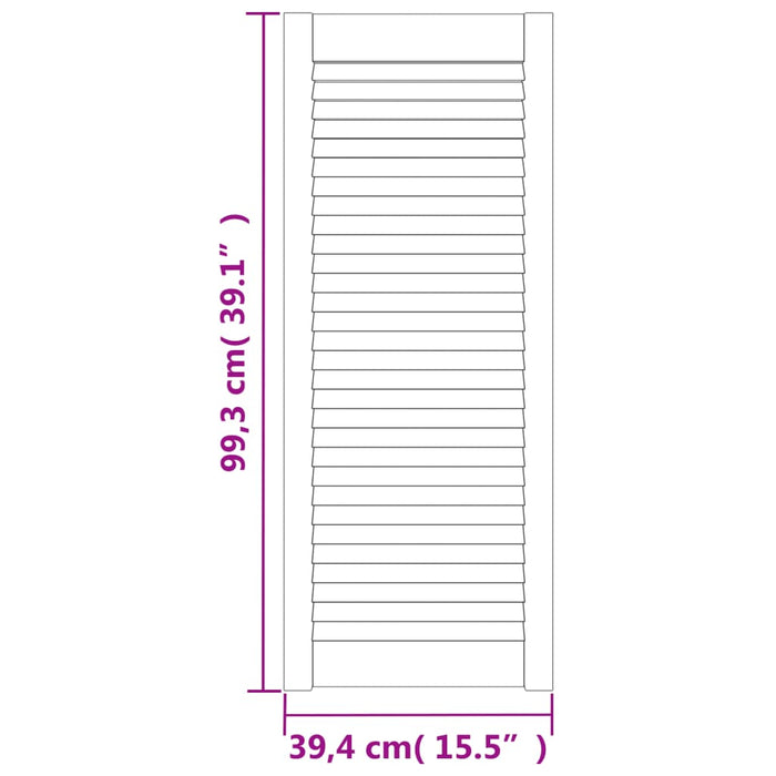 Uși dulap design lambriu 2 buc. alb 99,3x39,4 cm lemn masiv pin - WALTI WALTI
