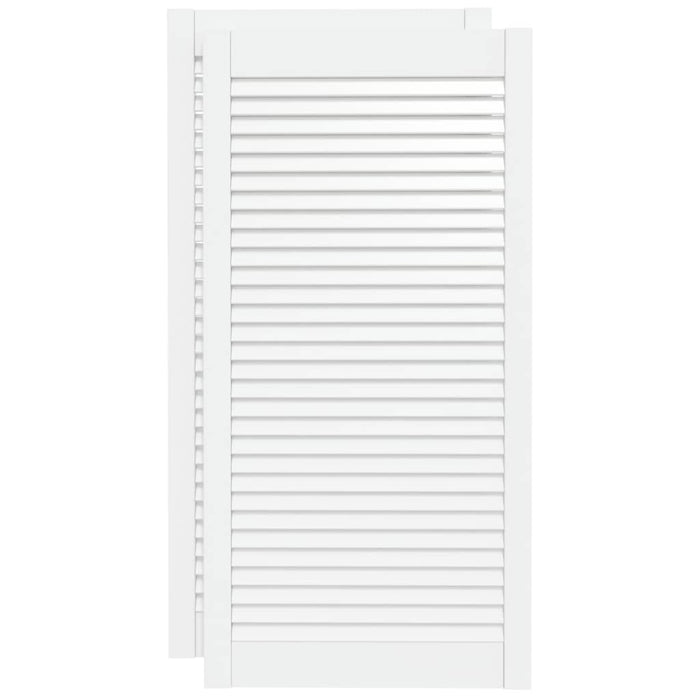 Uși dulap design lambriu 2 buc. alb 99,3x49,4 cm lemn masiv pin - WALTI WALTI
