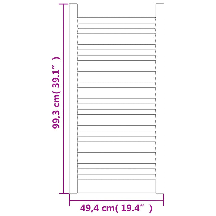 Uși dulap design lambriu 4 buc. alb 99,3x49,4 cm lemn masiv pin - WALTI WALTI