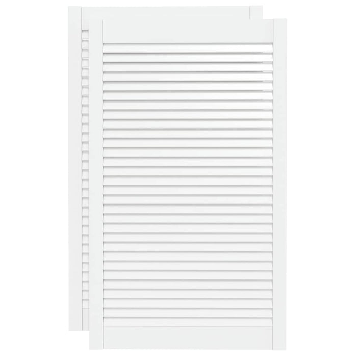 Uși dulap design lambriu 2 buc. alb 99,3x59,4 cm lemn masiv pin - WALTI WALTI