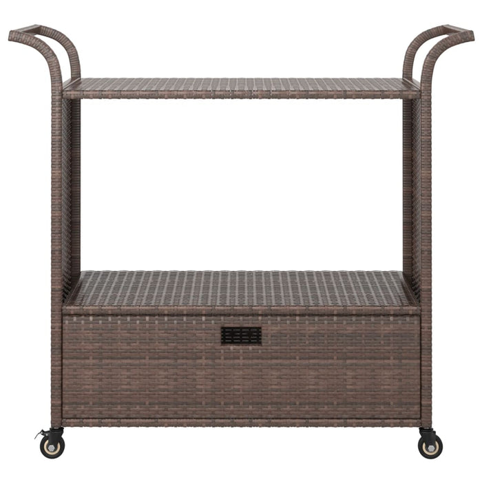 Cărucior de bar cu sertar, maro, 100x45x97 cm, poliratan - WALTI WALTI