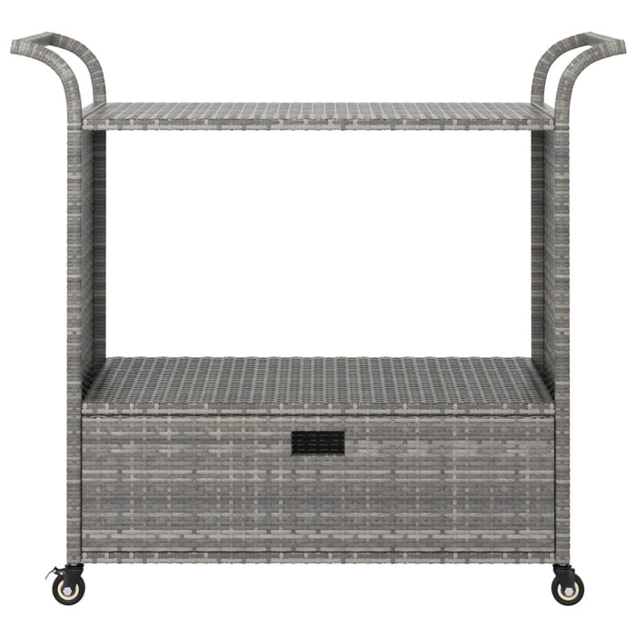 Cărucior de bar cu sertar, gri, 100x45x97 cm, poliratan - WALTI WALTI