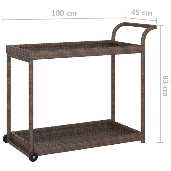 Cărucior de bar, maro, 100x45x83 cm, poliratan - WALTI WALTI
