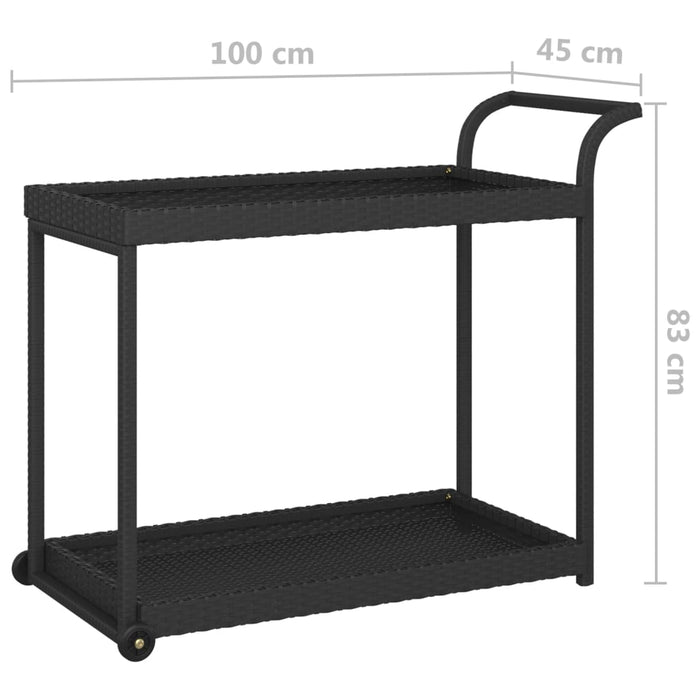 Cărucior de bar, negru, 100x45x83 cm, poliratan - WALTI WALTI