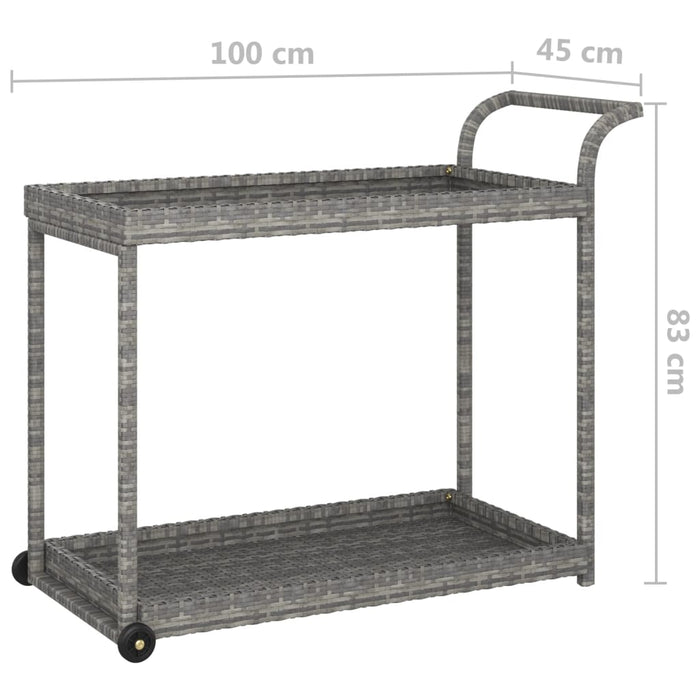 Cărucior de bar, gri, 100x45x83 cm, poliratan - WALTI WALTI