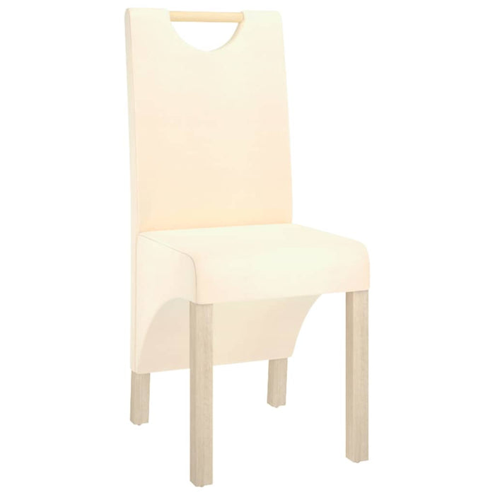 Scaune de sufragerie, 6 buc., crem, material textil WALTI