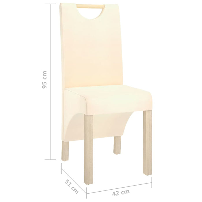 Scaune de sufragerie, 6 buc., crem, material textil WALTI