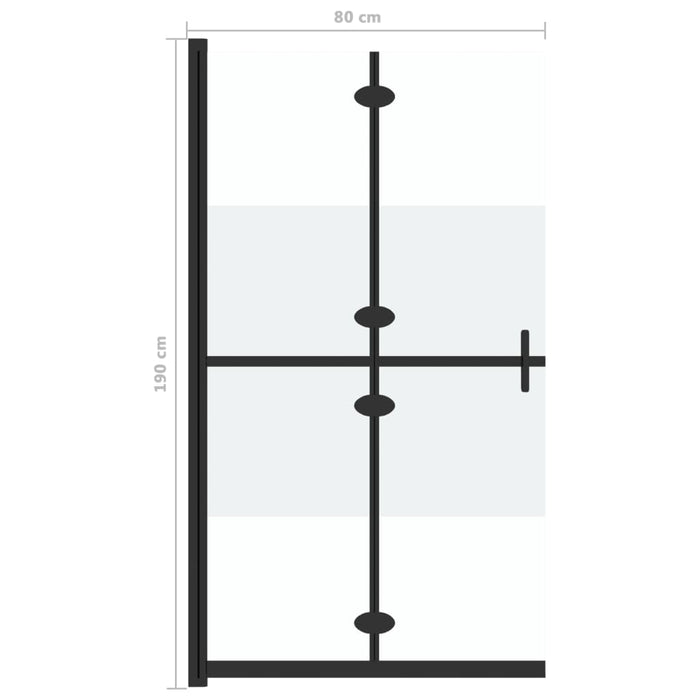Perete duș walk-in pliabil, 80x190 cm, sticlă ESG jumătate mată - WALTI WALTI
