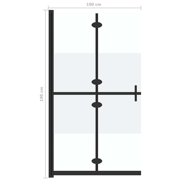 Perete duș walk-in pliabil 100x190 cm sticlă ESG jumătate mată - WALTI WALTI