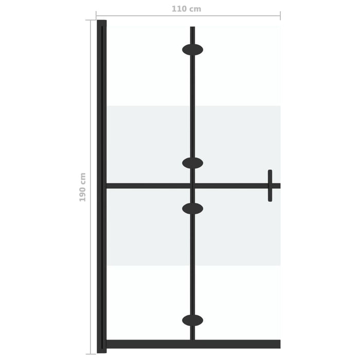 Perete duș walk-in pliabil 110x190 cm sticlă ESG jumătate mată - WALTI WALTI