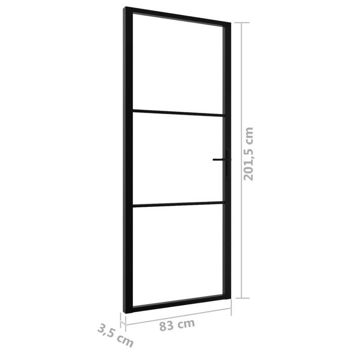 Ușă de interior, negru, 83x201,5 cm, sticlă ESG și aluminiu - WALTI WALTI