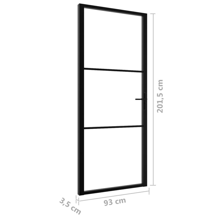 Ușă de interior, negru, 93x201,5 cm, sticlă ESG și aluminiu - WALTI WALTI