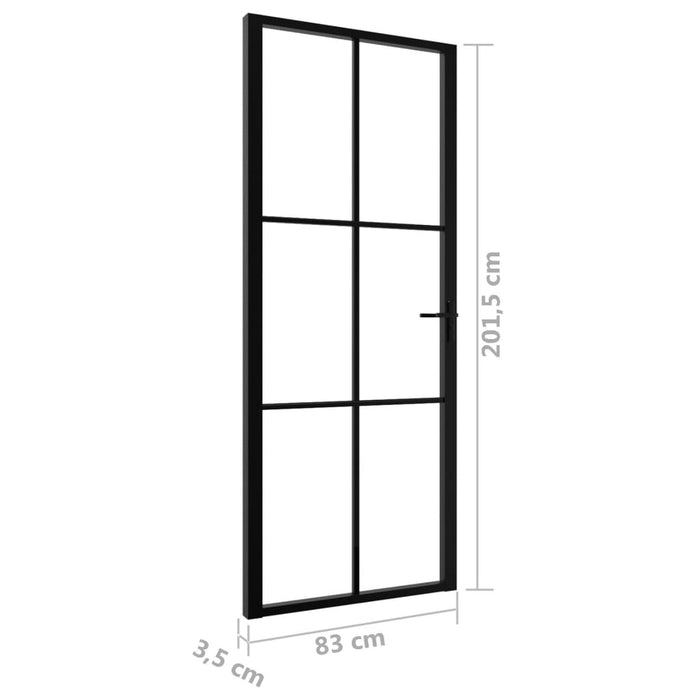 Ușă de interior, negru, 83x201,5 cm, sticlă ESG și aluminiu - WALTI WALTI