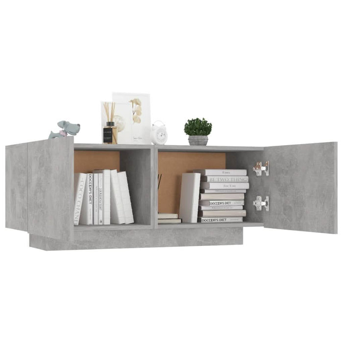 Noptieră, gri beton, 100x35x40 cm, lemn prelucrat - WALTI WALTI