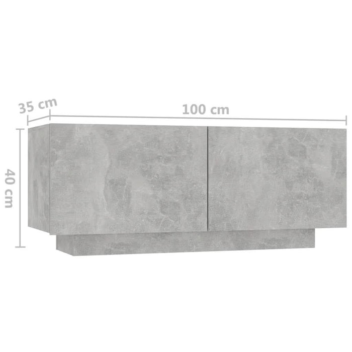 Noptieră, gri beton, 100x35x40 cm, lemn prelucrat - WALTI WALTI