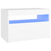 Noptieră cu lumini LED, alb, 60x35x40 cm, lemn prelucrat - WALTI WALTI