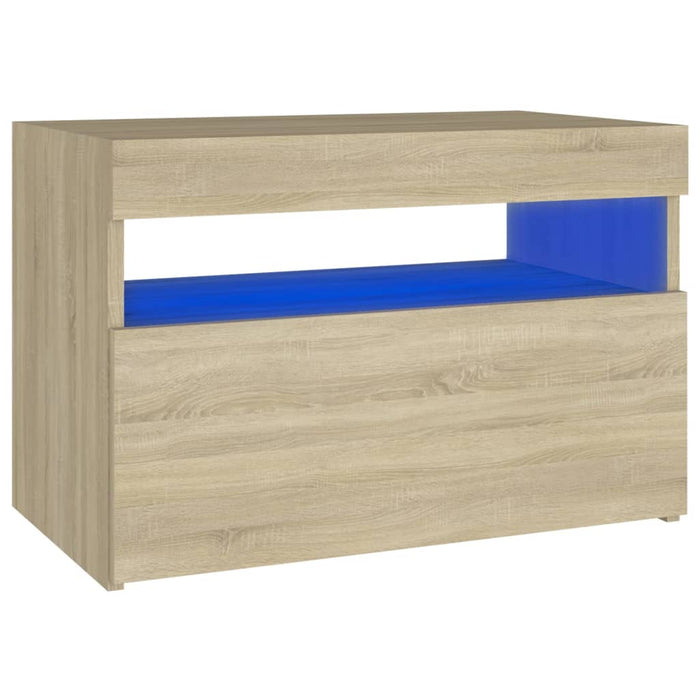 Noptieră cu lumini LED, stejar Sonoma, 60x35x40 cm - WALTI WALTI