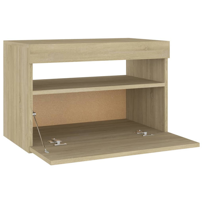 Noptieră cu lumini LED, stejar Sonoma, 60x35x40 cm - WALTI WALTI