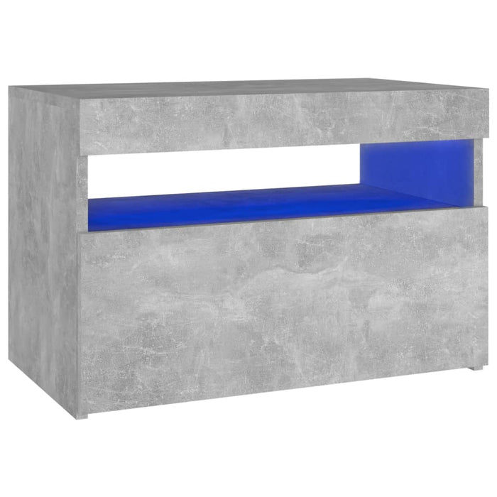Noptieră cu lumini LED, gri beton, 60x35x40 cm - WALTI WALTI