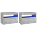 Noptieră cu lumini LED, 2 buc., gri beton, 60x35x40 cm - WALTI WALTI