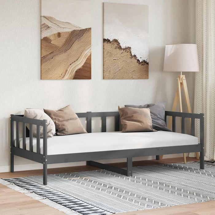 Pat de zi, 90x200 cm, gri, lemn masiv de pin - WALTI WALTI