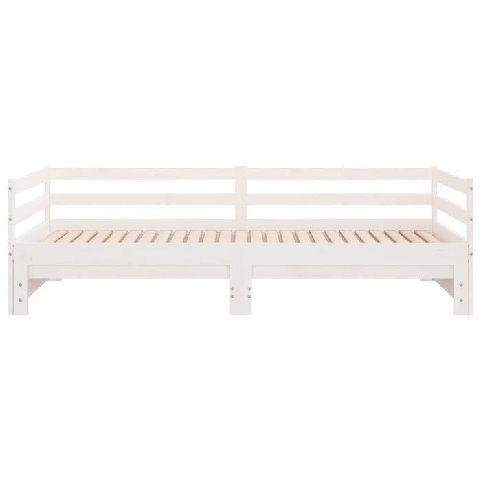 Pat extensibil de zi, alb, 2x(90x200) cm, lemn masiv de pin WALTI