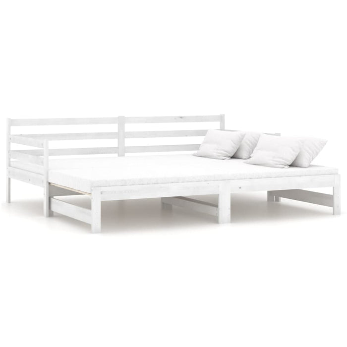 Pat extensibil de zi, alb, 2x(90x200) cm, lemn masiv de pin - WALTI WALTI