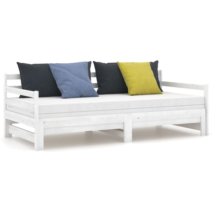 Pat extensibil de zi, alb, 2x(90x200) cm, lemn masiv de pin - WALTI WALTI