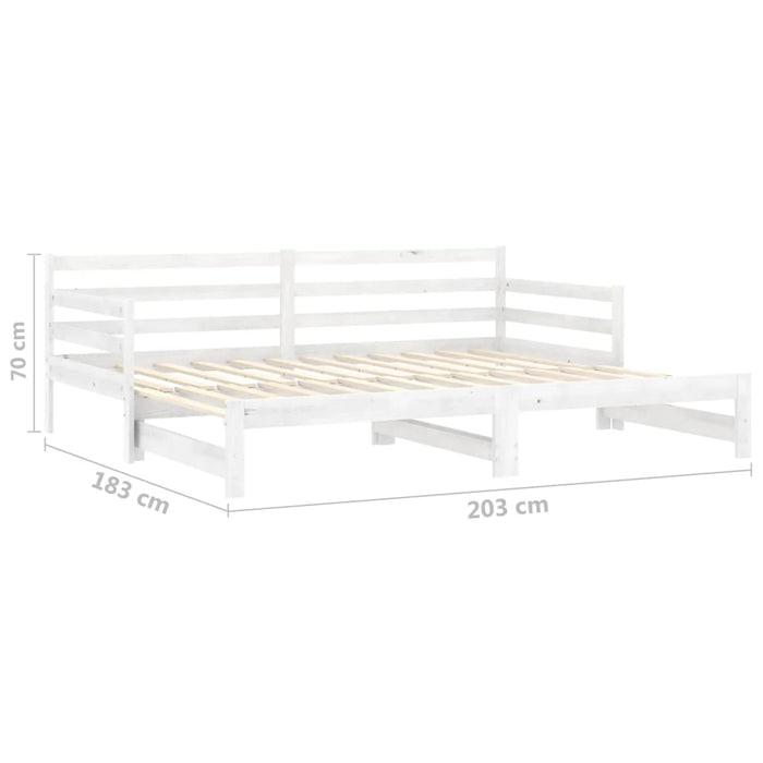 Pat extensibil de zi, alb, 2x(90x200) cm, lemn masiv de pin - WALTI WALTI