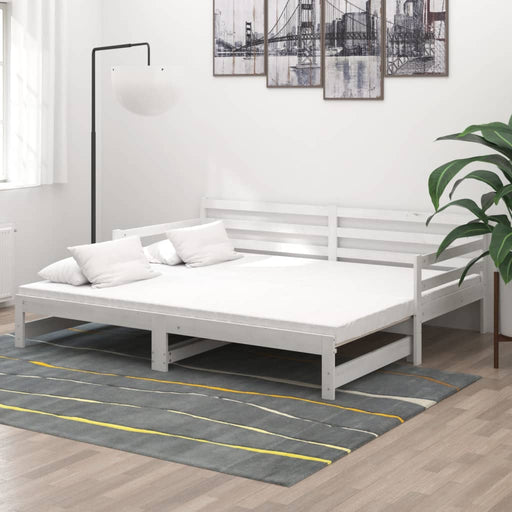 Pat extensibil de zi, alb, 2x(90x200) cm, lemn masiv de pin - WALTI WALTI