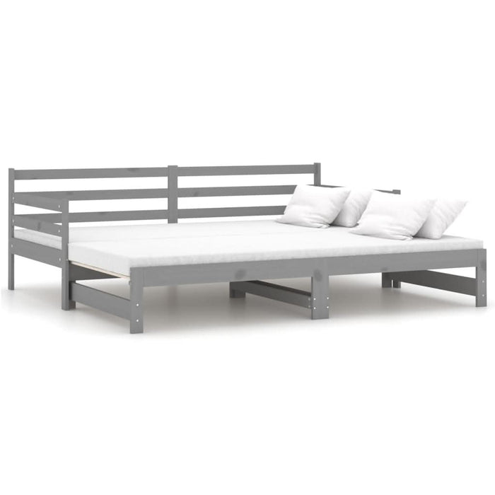 Pat extensibil de zi, gri, 2x(90x200) cm, lemn masiv de pin - WALTI WALTI