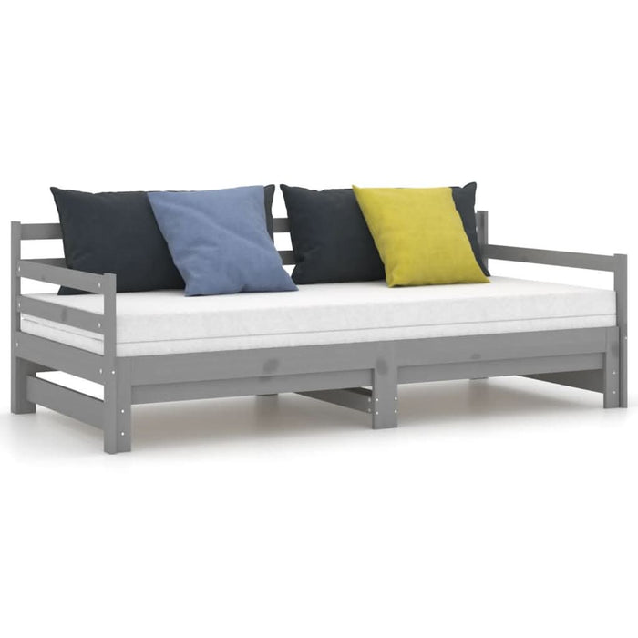 Pat extensibil de zi, gri, 2x(90x200) cm, lemn masiv de pin - WALTI WALTI