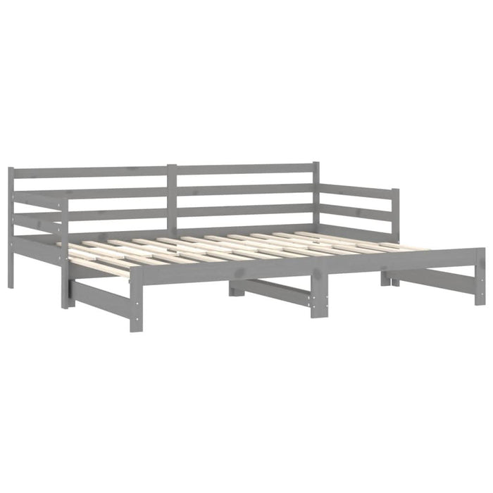 Pat extensibil de zi, gri, 2x(90x200) cm, lemn masiv de pin - WALTI WALTI