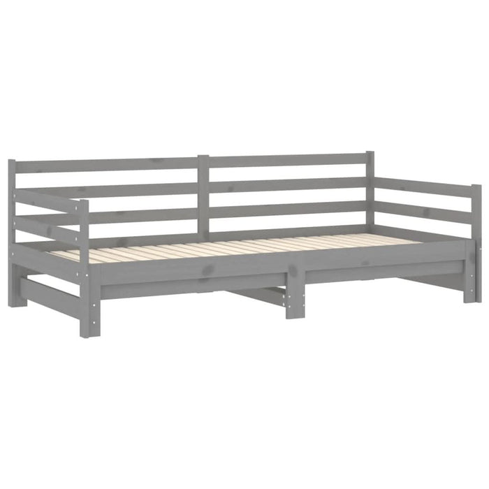 Pat extensibil de zi, gri, 2x(90x200) cm, lemn masiv de pin - WALTI WALTI