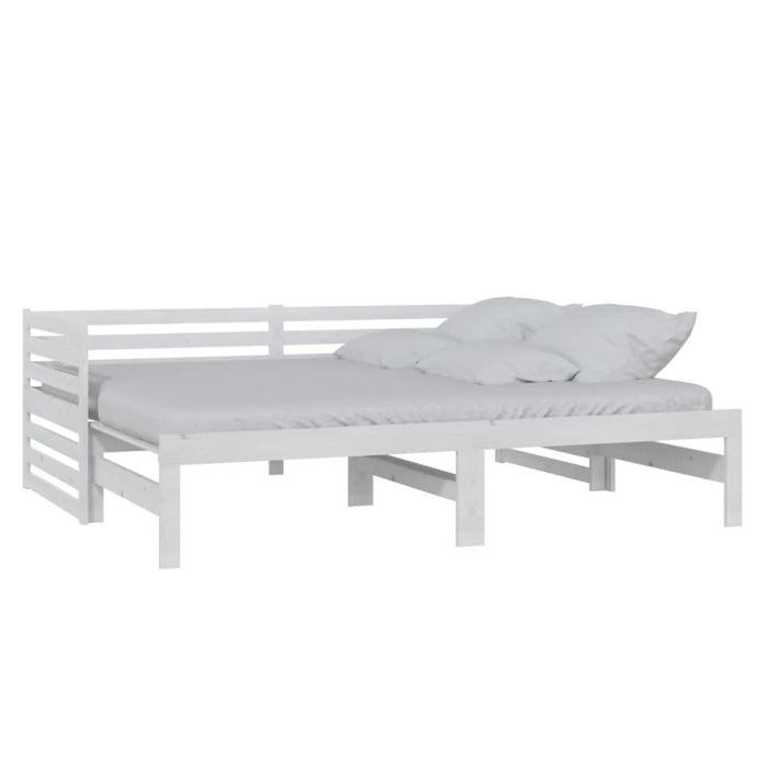 Pat extensibil de zi, alb, 2x(90x200) cm, lemn masiv de pin - WALTI WALTI