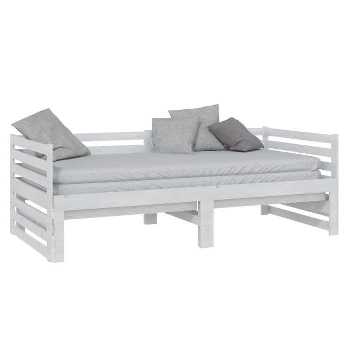 Pat extensibil de zi, alb, 2x(90x200) cm, lemn masiv de pin - WALTI WALTI
