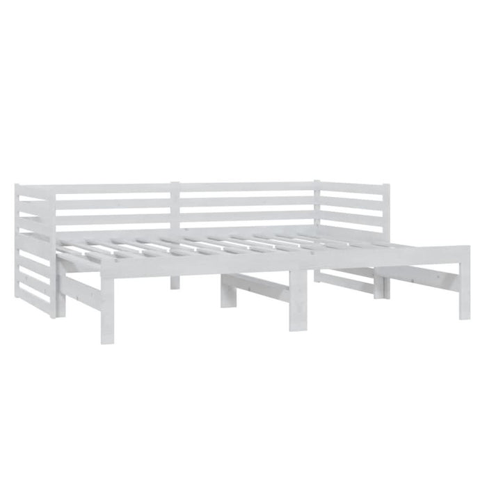 Pat extensibil de zi, alb, 2x(90x200) cm, lemn masiv de pin - WALTI WALTI
