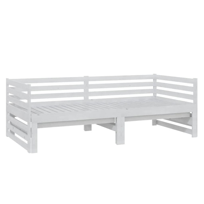 Pat extensibil de zi, alb, 2x(90x200) cm, lemn masiv de pin - WALTI WALTI