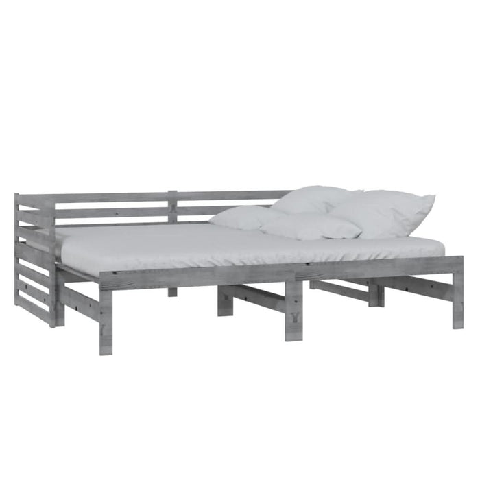 Pat extensibil de zi, gri, 2x(90x200) cm, lemn masiv de pin - WALTI WALTI