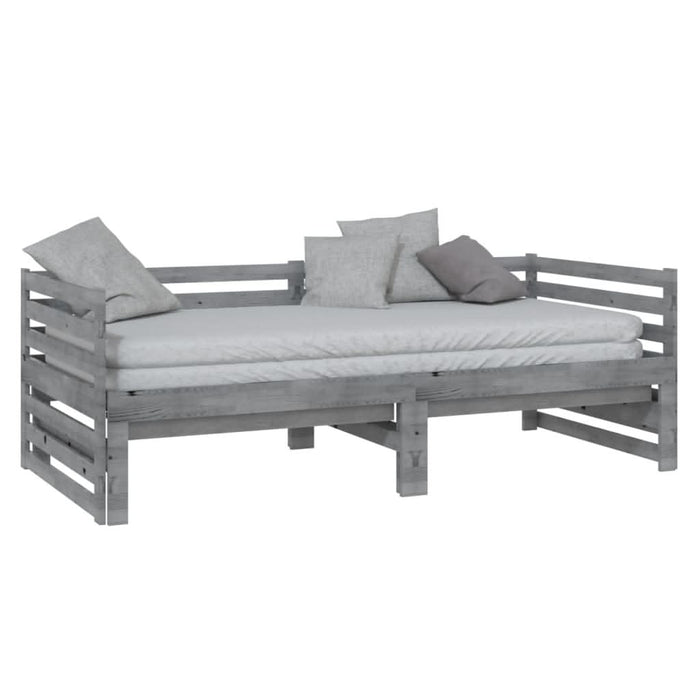 Pat extensibil de zi, gri, 2x(90x200) cm, lemn masiv de pin - WALTI WALTI