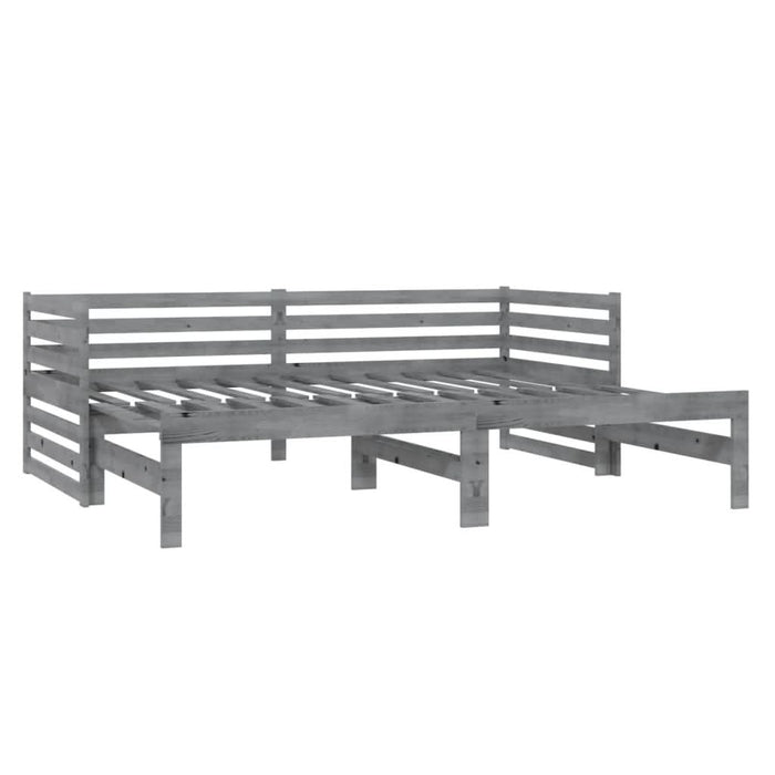 Pat extensibil de zi, gri, 2x(90x200) cm, lemn masiv de pin - WALTI WALTI