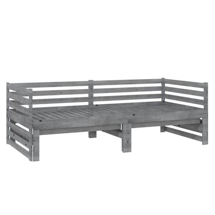 Pat extensibil de zi, gri, 2x(90x200) cm, lemn masiv de pin - WALTI WALTI