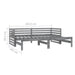 Pat extensibil de zi, gri, 2x(90x200) cm, lemn masiv de pin - WALTI WALTI