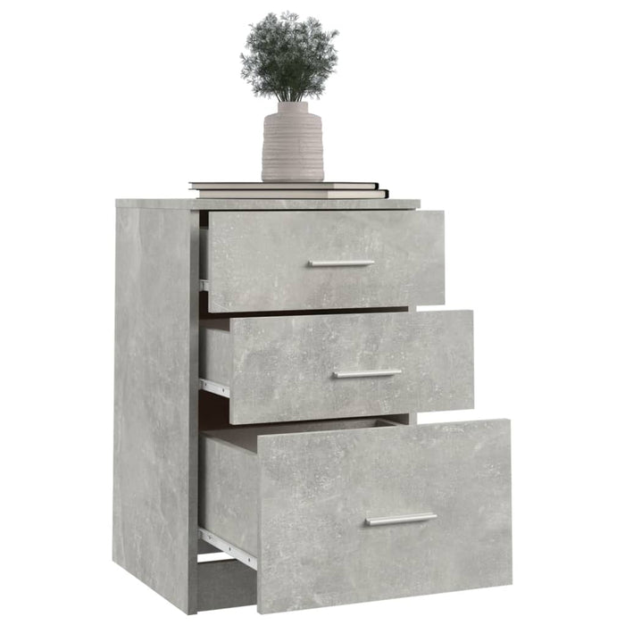 Noptieră, gri beton, 40x40x63 cm, lemn compozit - WALTI WALTI