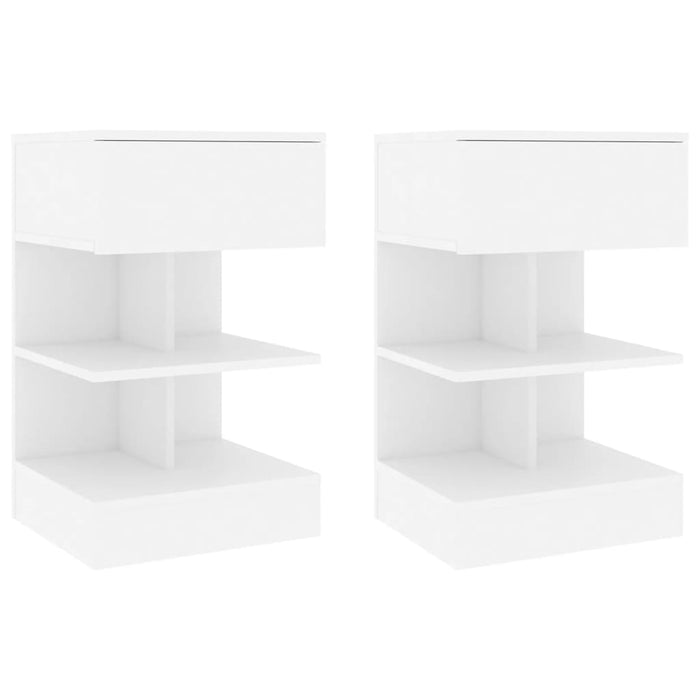 Noptiere, 2 buc., alb, 40x35x65 cm, PAL - WALTI WALTI