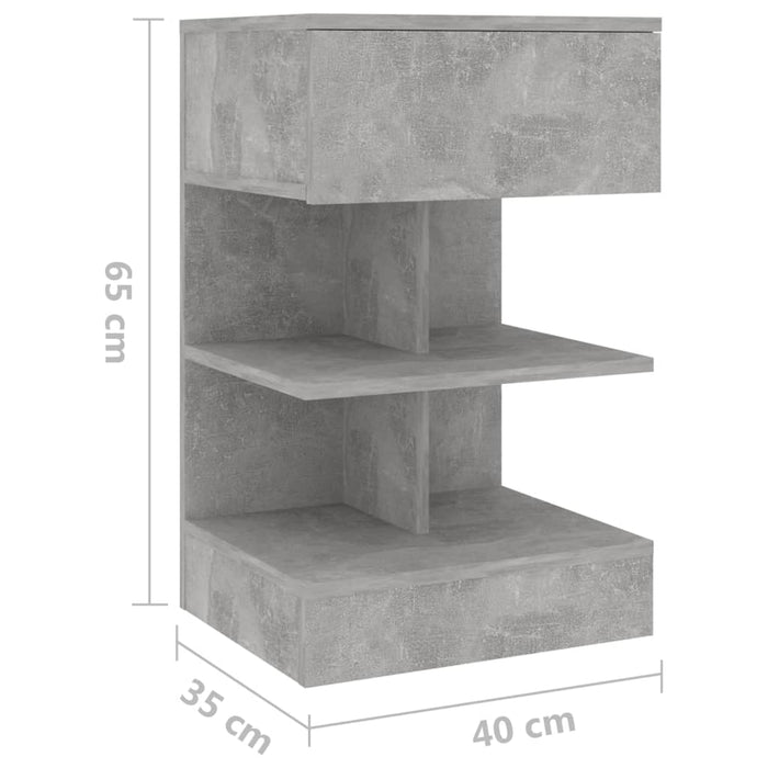 Noptiere, 2 buc., gri beton, 40x35x65 cm - WALTI WALTI